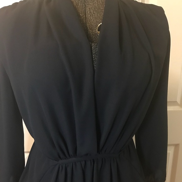 Bar III Deep V dress tie back LBD sexy pockets - Picture 4 of 8